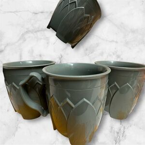 Vintage Fenwick Coffee Cups by Carlisle Dinex  8oz Plastic Cup Gray (4)MCM Retro